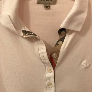 White Burberry polo